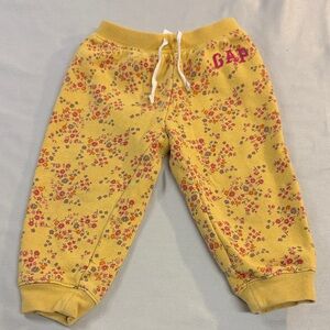 GAP - Kids 18-24 months - Yellow Floral Joggers/Sweatpants